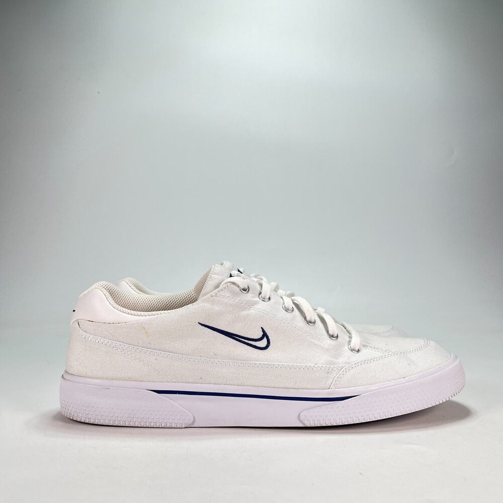 Nike Retro GTS 97 White Midnight Navy Canvas Skate Shoes DA1446-100 Mens Size 12